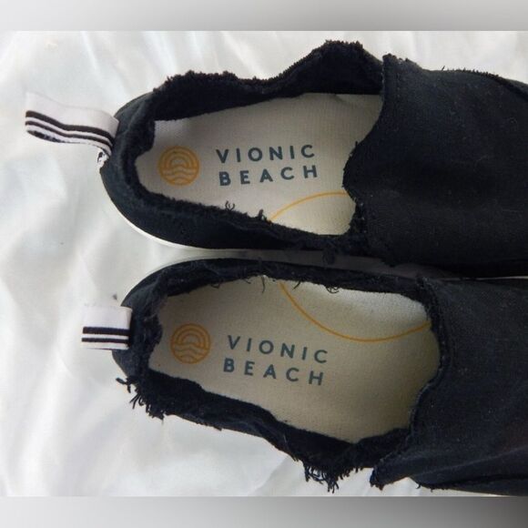Vionic Beach Malibu Sea Foam Slip On Canvas 6.5 Black - Picture 8 of 9
